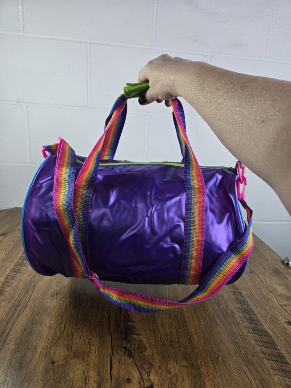 vtg 90s Lisa Frank Rainbow Straps Hunter Cheetah Purple Duffle Bag RARE - Picture 8 of 14